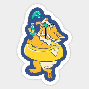 Corgi floaty Sticker